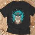 Chill Otteribes 面白いカワウソサングラスデザイン Tシャツ 高齢者への贈り物