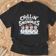 Chilling With Mynowmies 冬の雪だるまファミリーデザイン Tシャツ 高齢者への贈り物