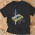 Cinta Cassetteintage Y Bolígrafo Friki Divertido Años 80 In Mangas Camiseta unisex Regalos para ancianos
