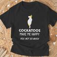 Cockatoos Make Me Happy Cockatoo Tシャツ 高齢者への贈り物