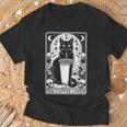 The Coffee Lover Cat ビンテージ ゴシック タロットカード Tシャツ 高齢者への贈り物