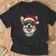 Corgi サンタハット 面白い かわいい 犬 ママ お父さん クリスマス Tシャツ 高齢者への贈り物