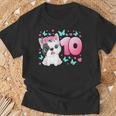 Cumpleaños Número 10 Niña De 10 Años Perro Cachorro Camiseta unisex Regalos para ancianos