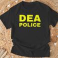 Dea Police Drug Enforcement Administration フロントとバック Tシャツ 高齢者への贈り物