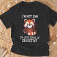 Déclaration D'humour Antisocialocialementélectif Mignon Panda Rouge T-Shirt Cadeaux pour les vieillards