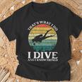 Diverintage Ocean Diver I Dive Camiseta unisex Regalos para ancianos