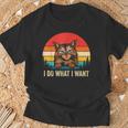 I Do What I Want Cat レトロ ヴィンテージ 面白い 猫好き Tシャツ 高齢者への贈り物