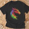 Dragón Pintura Arte Animal Abstracto Colorido Dragón Camiseta unisex Regalos para ancianos