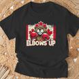 Elbows Up Canada カナダのカウンター関税 ビーバーボクシング Tシャツ 高齢者への贈り物