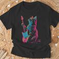 Feline Groove ロックギター 猫デザイン 音楽愛好家向け Tシャツ 高齢者への贈り物