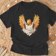Firebird Reborn Rejuvenation 神話の鳥 アートワーク フェニックス Tシャツ 高齢者への贈り物