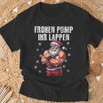 Frohen Pump Ihr Lappen 筋肉質サンタジム Tシャツ 高齢者への贈り物