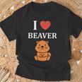 Baby Beavers Minimalist Cute I Love Beaver Tシャツ 高齢者への贈り物