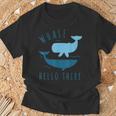 Whale Pun クジラ Hello There Hello Dort ファニークジラ Tシャツ 高齢者への贈り物