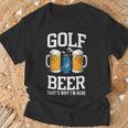 Golf And Beer That's Why I'm Here ゴルフ ビールを飲む人 Tシャツ 高齢者への贈り物