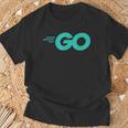 Goロゴ付きのgoプログラミング言語golang開発者 Tシャツ 高齢者への贈り物