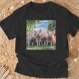 Grupo Lindos Cerditos De Lauerte Cerdos Felices Familia Camiseta unisex Regalos para ancianos
