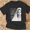Hail Mary Blessed Mother ロザリオの祈り Tシャツ 高齢者への贈り物