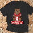 Happy Canada Day 面白いカナダのクマの旗 Tシャツ 高齢者への贈り物