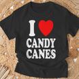 I Heart 愛 キャンディケーン 冬 ペパーミント クリスマス Tシャツ 高齢者への贈り物