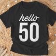 Hello 50 Birthday Bday 50歳の誕生日 50歳 Tシャツ 高齢者への贈り物