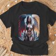 Hot Girl On 男性用 ハーフエンジェル&ハーフデーモンガール Tシャツ 高齢者への贈り物