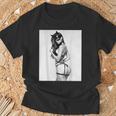 Hot Girl On 男性用 セクシー バッド キティ ピンナップガール B&W Tシャツ 高齢者への贈り物