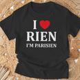 Humour Paris I Love Rien Jeuis Parisien T-Shirt Cadeaux pour les vieillards