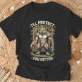 I'll Protect You Kitten Wolf Meme Joke 皮肉な女性 男性 Tシャツ 高齢者への贈り物