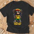 Irie テディベア ジャマイカ ラスタ ルーツ レゲエ Tシャツ 高齢者への贈り物
