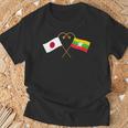 Japanese Flag Myanmar Flag ミャンマー遺産 ミャンマーのルーツ 日本の国旗 ミャンマーの国旗 Tシャツ 高齢者への贈り物