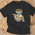 Japanese Kawaii Ramen Reptile Leopard Gecko ヒョウモントカゲモドキ Tシャツ 高齢者への贈り物