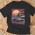 Jdm レトロ 日本自動車 レースカー 東京 スカイライン サンセット Tシャツ 高齢者への贈り物