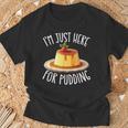 Just Here For Pudding デザイン メンズ レディース デザートプリン Tシャツ 高齢者への贈り物