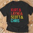 Kurt & Layne &Cott & Chris Fuentes Grunge Distressed Camiseta unisex Regalos para ancianos