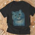 L Wain作 青い猫 Tシャツ 高齢者への贈り物