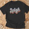 Leigh 名前入りシャツ カスタムレタリング 70年代 Tシャツ 高齢者への贈り物