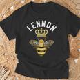 Lennon Name Lennon 誕生日プレゼント 女王冠 蜂 レノン Tシャツ 高齢者への贈り物