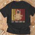 Let Thathit Go パグ ヨガ ヴィンテージデザイン Tシャツ 高齢者への贈り物