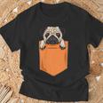Lindo Perro De Perro Kawaii En El Bolsillo Para Amantes De Los Perros Camiseta unisex Regalos para ancianos