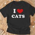 I Love Cats I Heart Cats Tシャツ 高齢者への贈り物