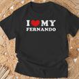 I Love My Fernando Amo Mi Fernando Corazón Mi Fernando Cuello Camiseta unisex Regalos para ancianos