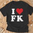 I Love Fk Initials I Heart FK First Last Name F K Tシャツ 高齢者への贈り物
