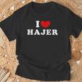I Love Hajer 私は愛する Hajer Tシャツ 高齢者への贈り物