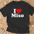 I Love Heart Miso 発酵大豆ペースト ミソスープ Tシャツ 高齢者への贈り物