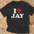 I Love Jay I Heart Jay レッドハート Tシャツ 高齢者への贈り物