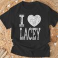 I Love Lacey バレンタイン ガールフレンド 女の子 娘 ハート 妻 Tシャツ 高齢者への贈り物