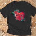 I Love Miami Miami Love Heart & Roses Illustration Graphic Tシャツ 高齢者への贈り物