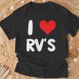 I Love Rv のレクリエーションビークル キャンプ キャンピングカー 旅行 旅行 Tシャツ 高齢者への贈り物