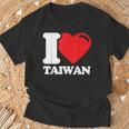 I Love Taiwan 台北国旗 ハートトラベル 台湾製品 Tシャツ 高齢者への贈り物